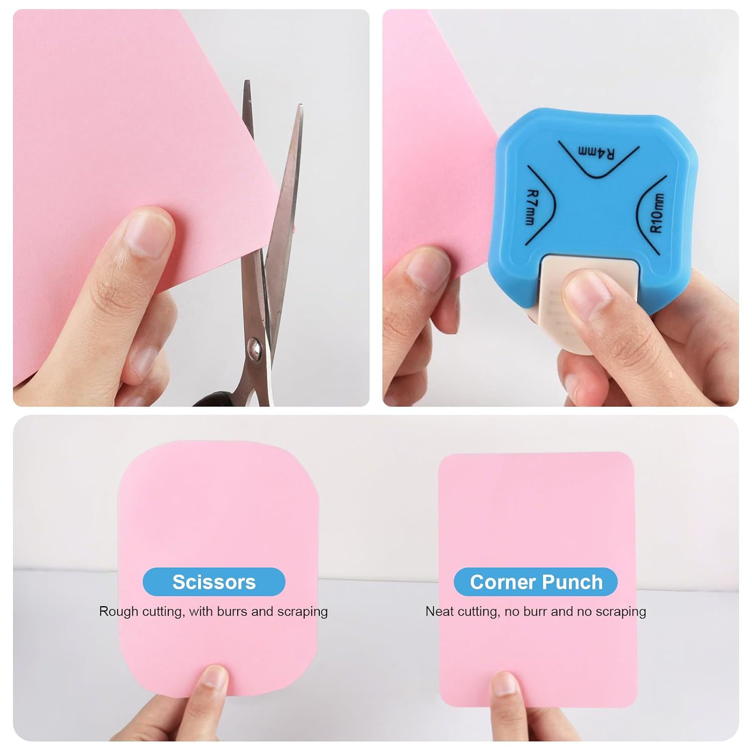 Paper Corner Rounder Punch. Corner Punch Corner Cutter Rounder for Cardstock. 3 in 1 (R4mm. R7mm. R10mm) Round Corners Cutter for Crafts. Card Making. Scrapbook Supplies - Image 6
