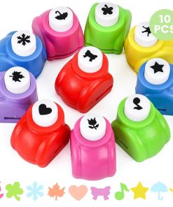 LOVEINUSA 10 Pack Multicolored Shape Paper Hole Punch Craft Set for DIY Crafting. Scrapbooking. Handmade Greeting Cards. Photo Albums. Mini Cutter Nail. and Festival Cards Projects
